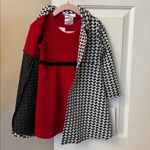 Bonnie Baby Black and White Houndstooth Jacket and Dress combo